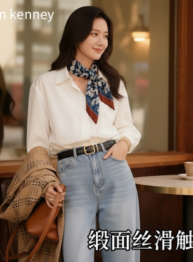 Callin Kennedy2025新款桑蚕丝印花真丝女丝巾系脖礼盒送长辈礼物