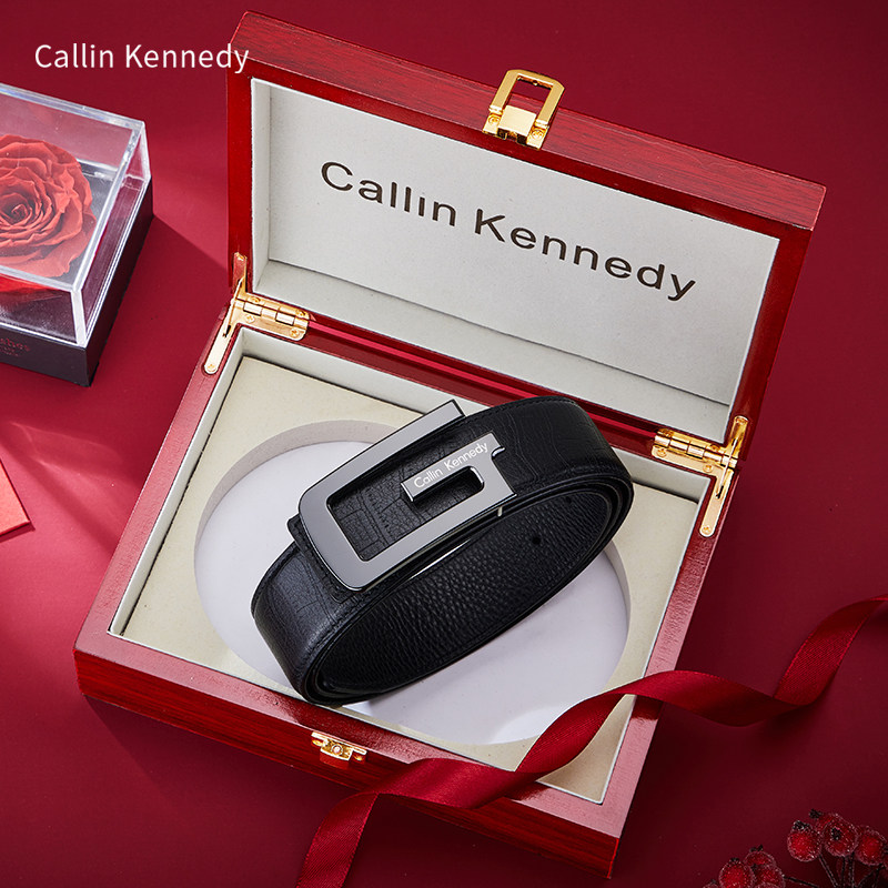 Callin Kennedy皮带男士真皮纯牛皮平滑扣2026新款休闲百搭裤腰带
