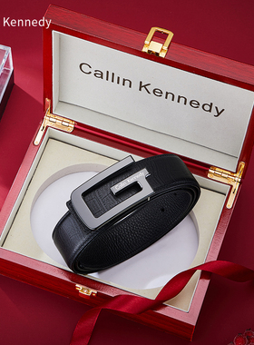 Callin Kennedy防过敏陶瓷扣皮带男士纯牛真皮平滑扣2025新款腰带