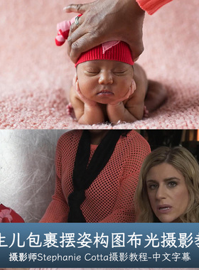 PROEDU-Stephanie Cotta新生儿包裹摆姿构图布光摄影教程中文字幕