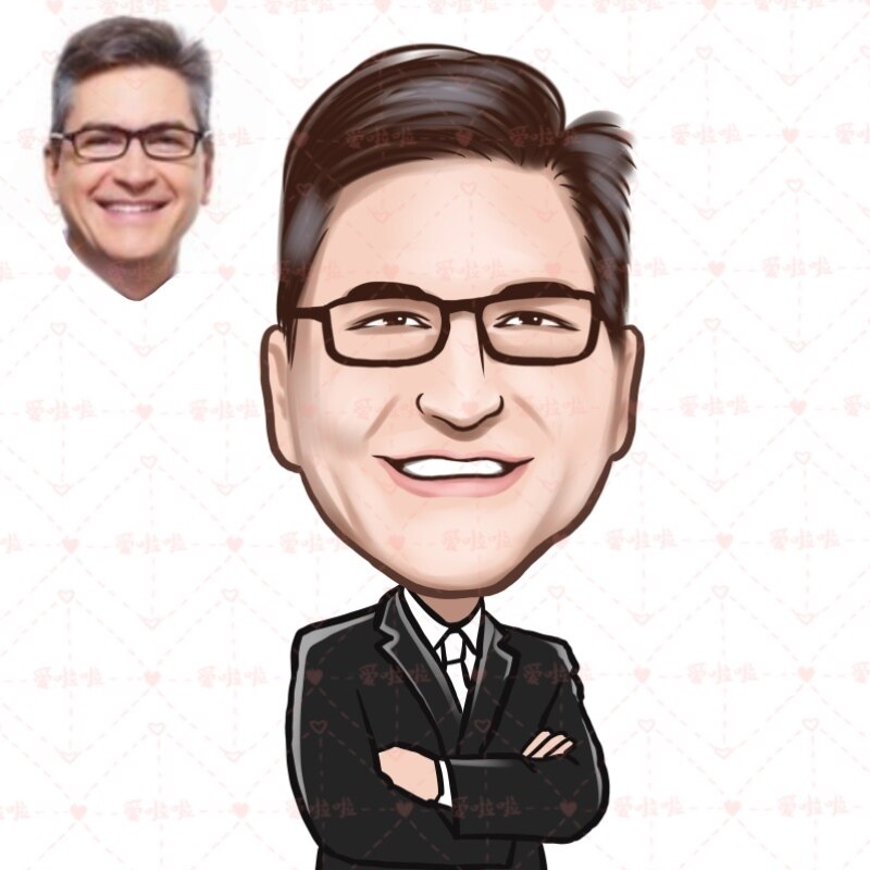 手绘商务职场写实卡通头像定制漫画卡通企业头像真人形象设计logo