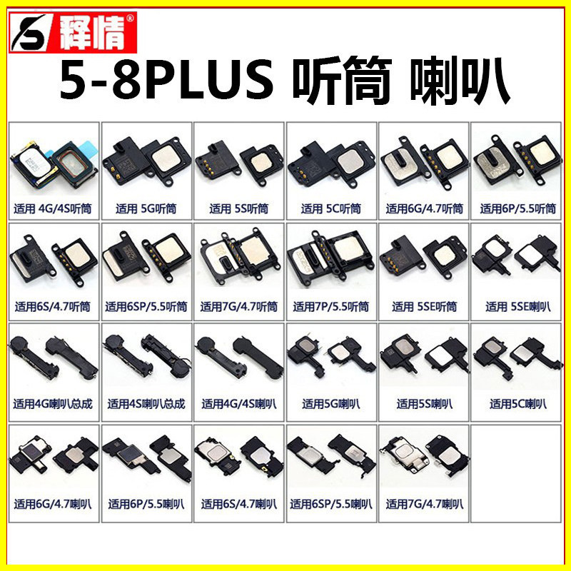 释情适用苹果5 5S 6 6P 7 7P 8代8P 8Plus手机听筒喇叭原装扬声器