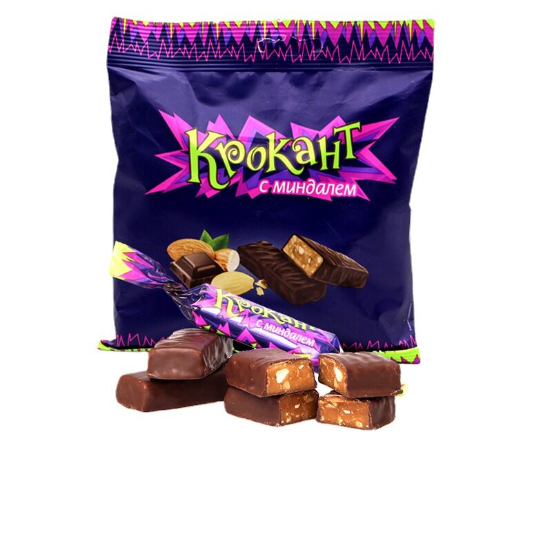 俄罗斯紫皮糖正品进口kpokaht巧克力糖果袋装结婚零食喜糖kdv500g