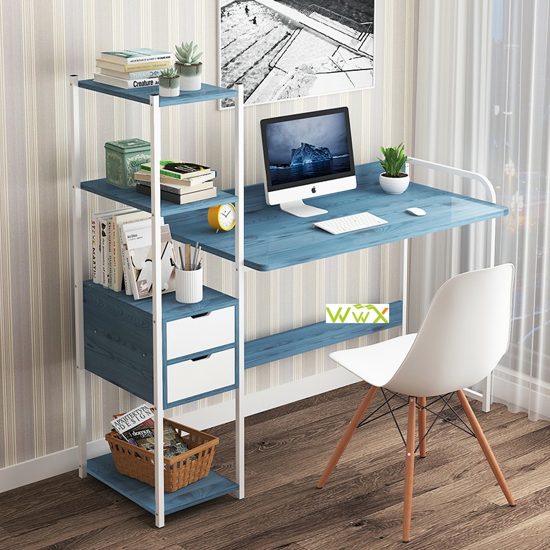 Laptop Desk Computer Study Table with Storage Organizer