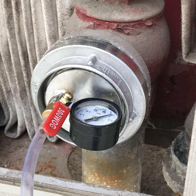 l65测压直流消防水枪头带压力表带开关消火栓闷盖试验装置2.5寸