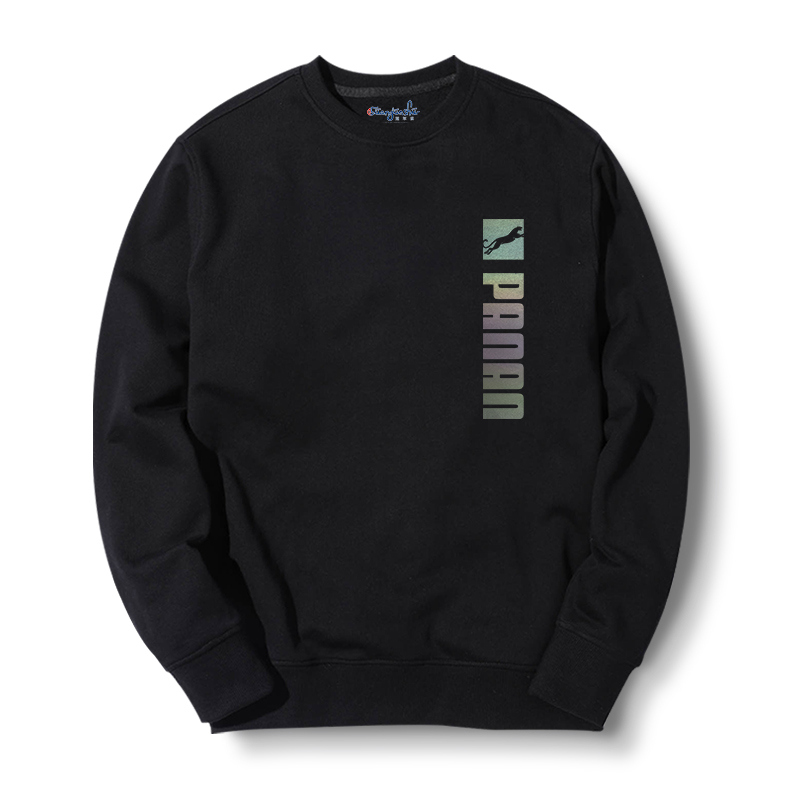 秋冬季休闲运动纯棉黑色上衣男装圆领宽松潮牌大码无帽套头卫衣