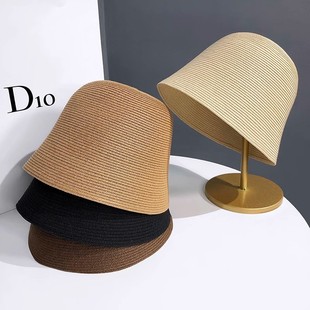 大头围草帽海边大帽檐沙滩遮阳帽大码渔夫帽可折叠编织加深加大
