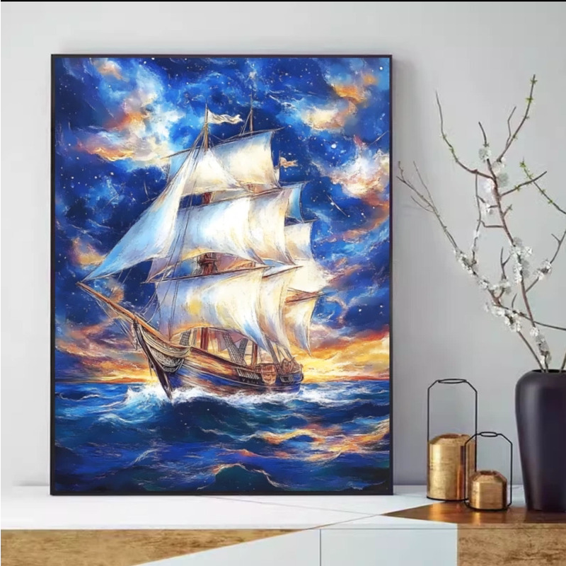 星河航海十字绣新款线绣高端客厅卧室儿童房孕妇解闷小件手工自绣