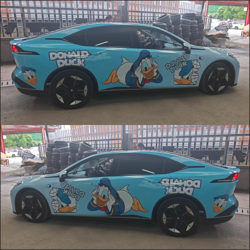 适用于长安深蓝唐老鸭车贴蔚来ET5卡通可爱车身拉花定制