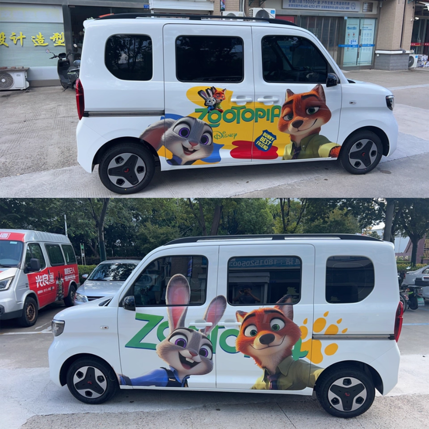 适用于五菱之光EV朱迪兔子车贴欧拉好猫宝马MINI卡通车身拉花定制