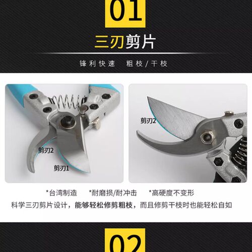 安腾AT-900B粗枝剪修枝剪园艺剪刀果树剪子不锈钢园林工具剪刀
