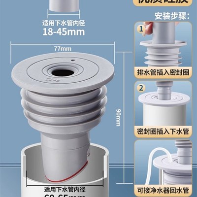 卫生间单向止回阀厨房下水道专用止逆阀防反水50管洗衣机地漏排水