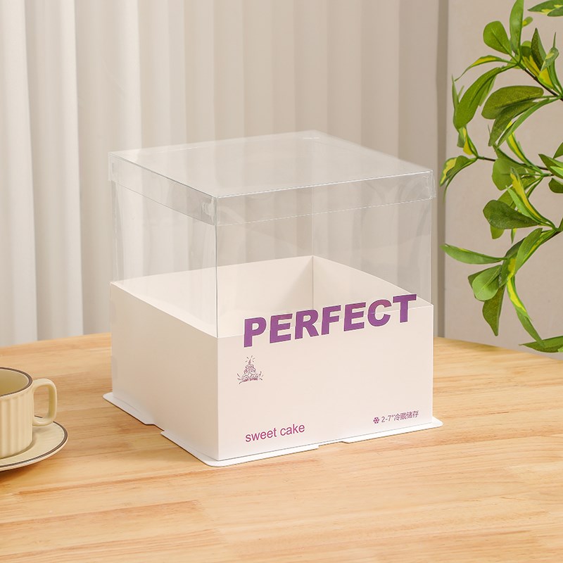 网红透明生日蛋糕盒子包装盒六八寸68加高10寸12寸生日烘焙小方形