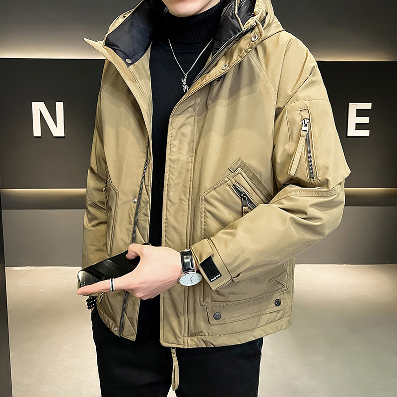 B255-Y965-P200-M-4XL标白鸭绒店主风高品质连帽冲锋衣羽绒服男图片