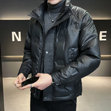 B255-16891-P17580白鸭绒M-3XL店主风男士休闲简约皮羽绒外套男，男装羽绒服，电商B255