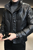 B255-9-P17580白鸭绒M-3XL店主风新款立领男士皮羽绒潮流男，男装羽绒服，电商B255