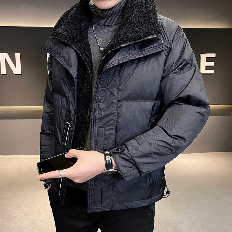 B255185-P185控268店主风男士假两件毛领高品质羽绒外套男,男装羽绒服,电商B255