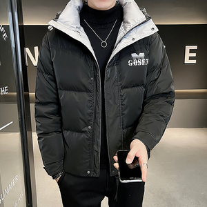 B255-8852-P1752022冬季新款店主风连帽羽绒服休闲高品质外套男,长款风衣搭配帽子图片