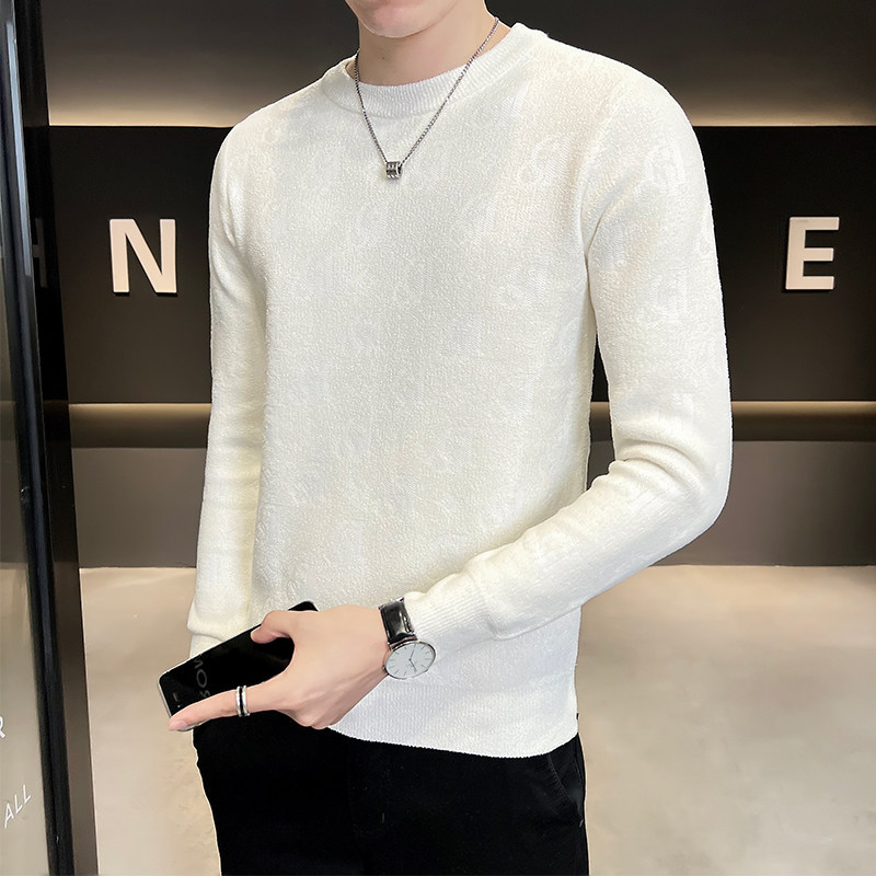 店主风2022秋新男士套头纯色休闲提花简约打底毛衣B255M07P68,男装针织衫/毛衣,电商B255