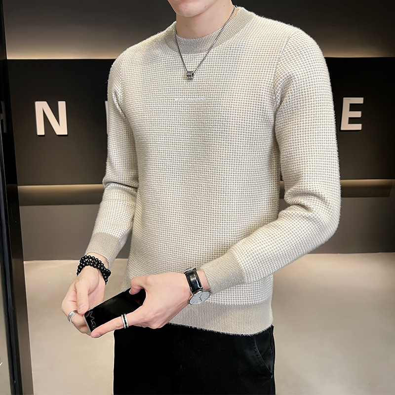 B2550427P682022秋冬店主风新款男士圆领简约百搭套头毛衣男，男装针织衫/毛衣，电商B255