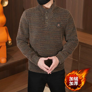 阿泽男装美式正肩亨利衫男长袖t恤春秋上衣内搭潮牌肌理提花Polo