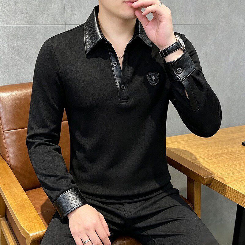 男士欧货卫衣2026秋季新款翻领30岁40岁50岁上衣长袖polo打底衫a1