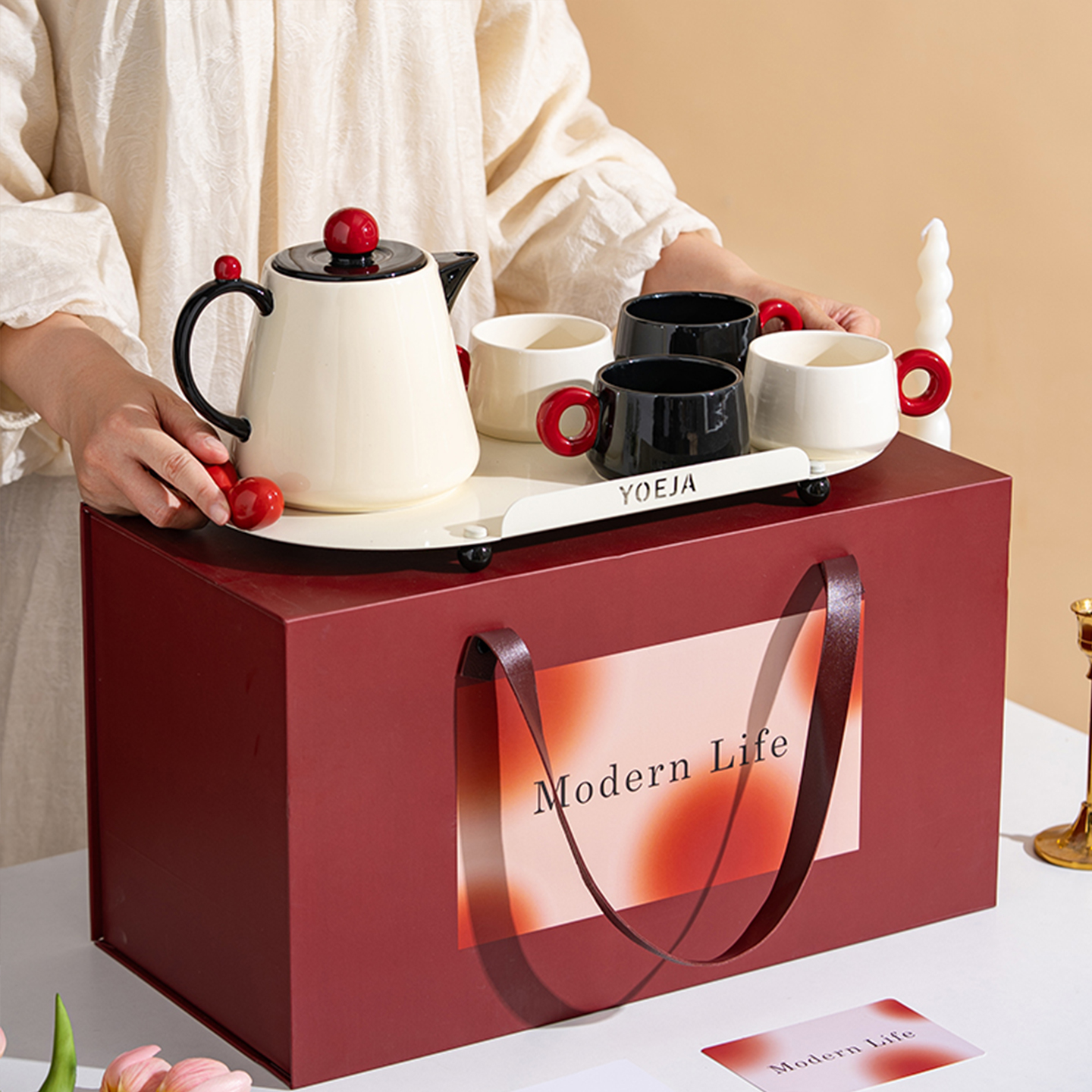 茶壶杯具套装家用客厅陶瓷杯子花茶茶具乔迁水杯结婚订婚新婚礼物