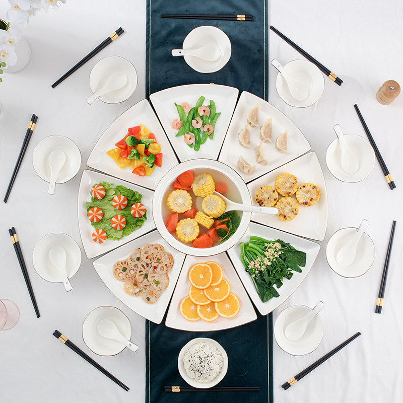 年货团圆饭拼盘餐具组合圆桌盘子菜盘家用2026新款创意碗碟盘套装,餐饮具,盘,淘宝优惠券,粉丝福利购,淘宝优惠卷