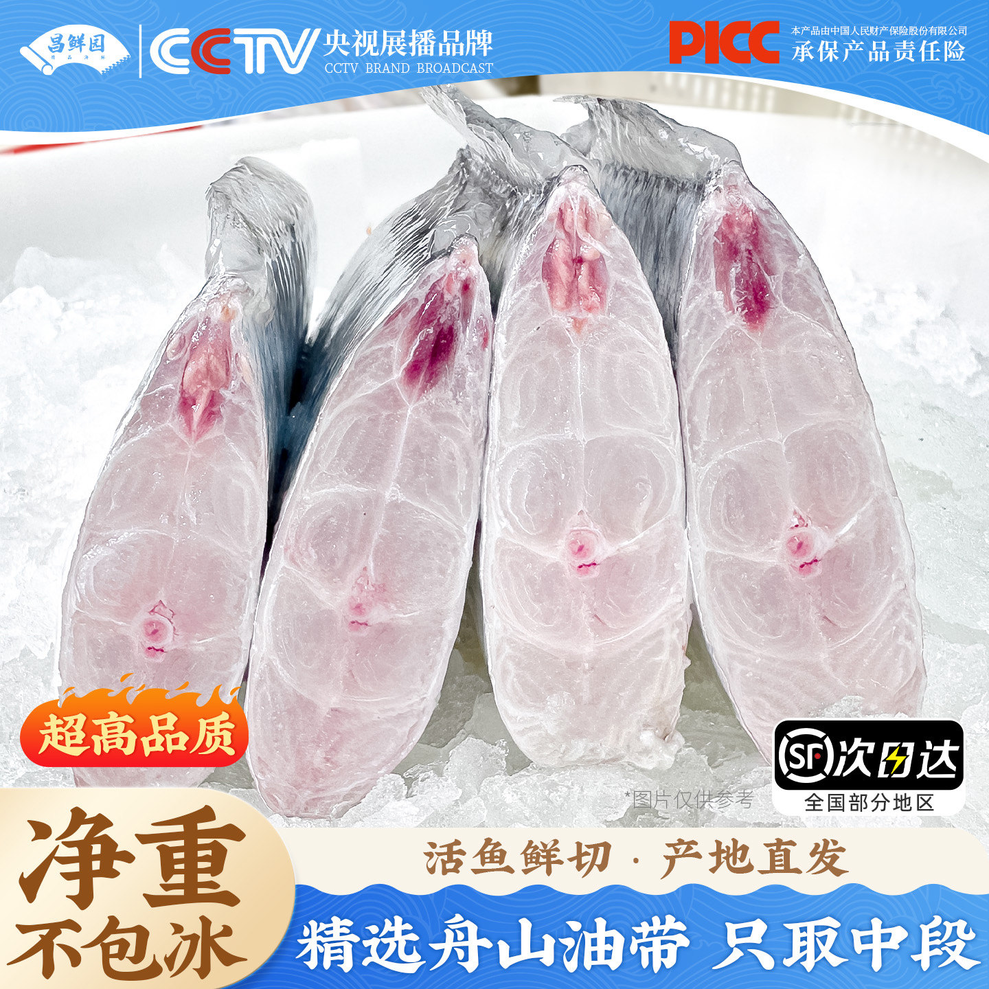 舟山带鱼段新鲜雷达网小眼油带鱼东海海鱼鲜活冷冻鱼中段非刀鱼段
