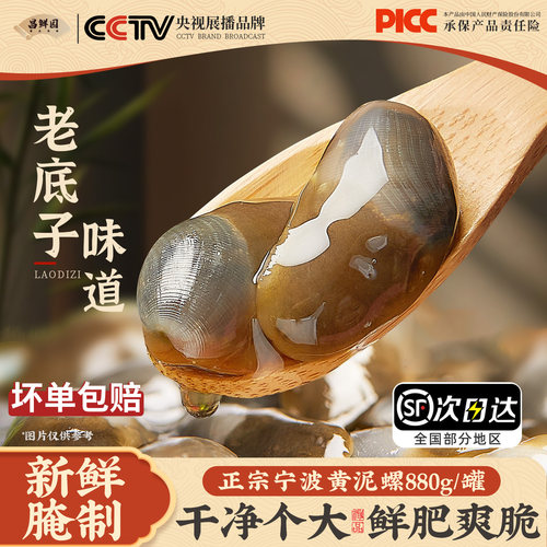 宁波黄泥螺鲜活特大【880g/1罐】