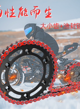 适用于KTM 620 625 660 690越野摩托车大小飞链轮链条套链三件套