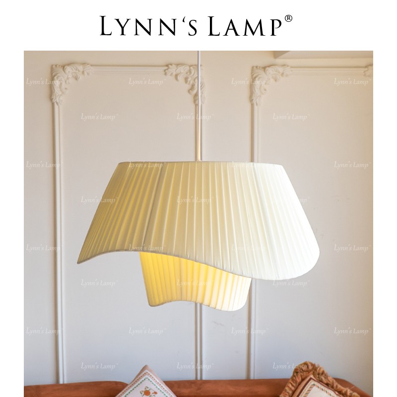 立意卧室书房奶油风布艺吊灯
