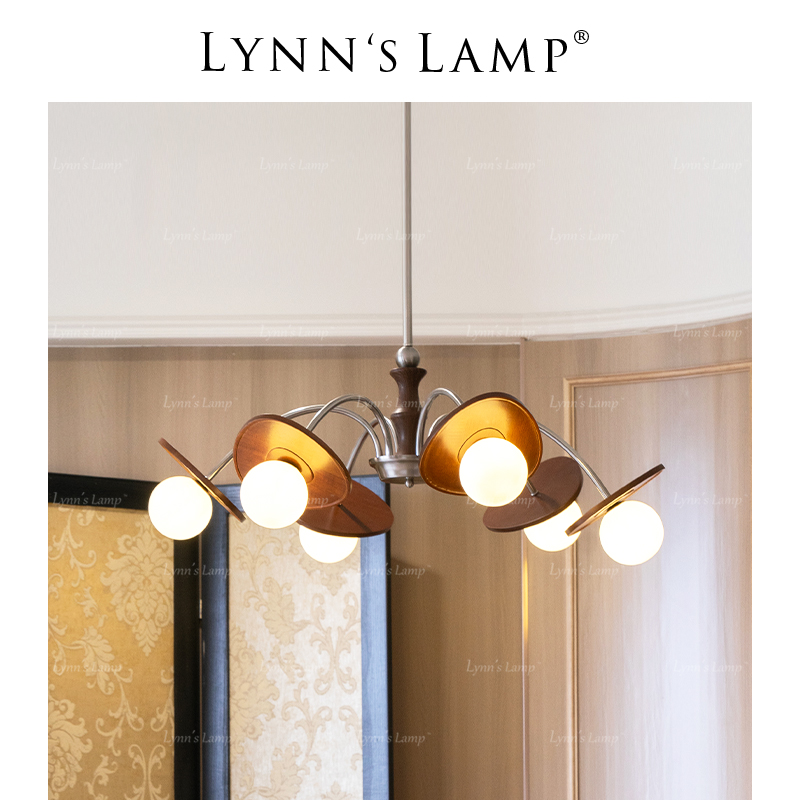 Lynn's立意胡桃木色复古吊灯