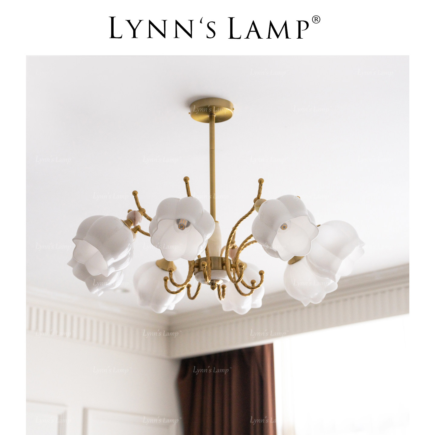 Lynn's立意 中古风客厅吊灯大厅灯玉石法式卧室轻奢高级感房间灯