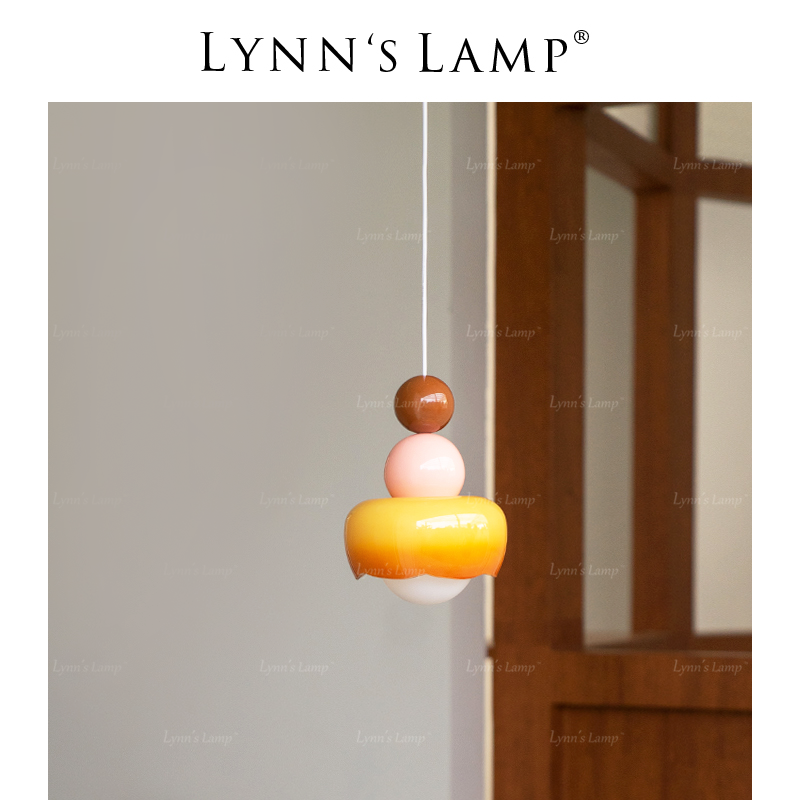 Lynn's立意 蛋糕床头小吊灯 卧室法式奶油风北欧玄关过道儿童房灯