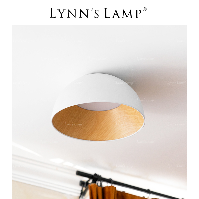 Lynn's立意 北欧木纹吸顶灯 卧室餐厅创意极简led书房儿童房