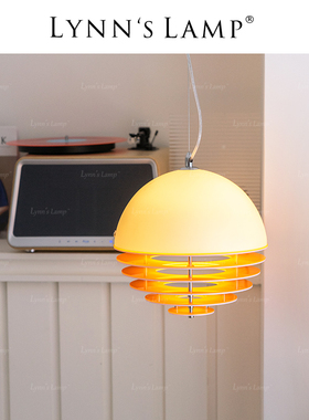 Lynn's立意 日落橙色餐厅吊灯 包豪斯吧台岛台孟菲斯设计师水吧灯