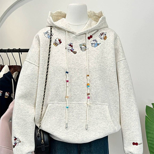 韩系chic大码连帽卫衣女2026新款爆款时尚洋气胖mm宽松外套秋冬季