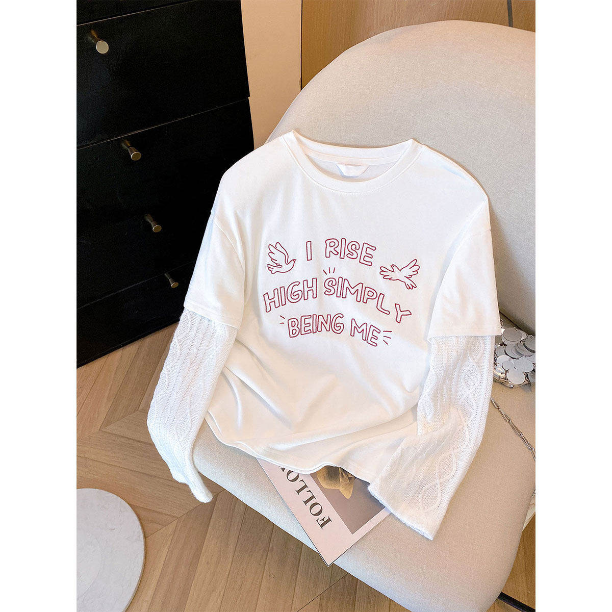 韩系宽松显瘦大码胖mm打底衫上衣服2026超火减龄遮肚子上衣ins潮