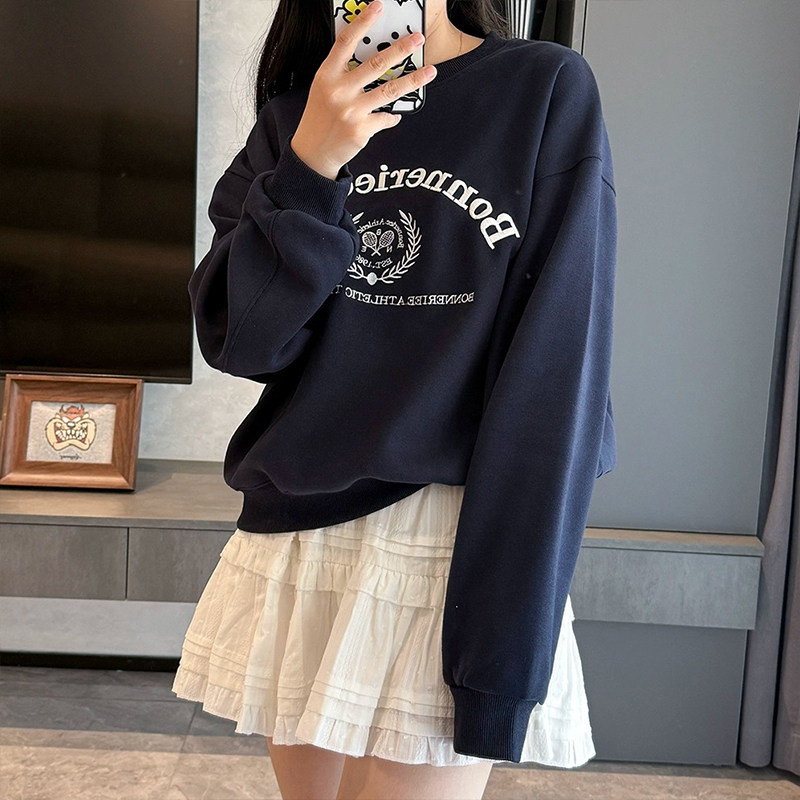 秋冬季美式复古宽松胖mm卫衣女2025新款爆款圆领显瘦遮肉大码上衣,女装/女士精品,卫衣/绒衫,淘宝优惠券,粉丝福利购,淘宝优惠卷