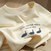 复古港味chic修身 正肩纯棉短袖 美式 2026新款 显瘦上衣服 T恤女夏季