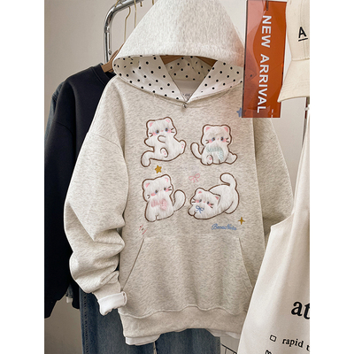 【优质面料】大码胖mm连帽上衣服