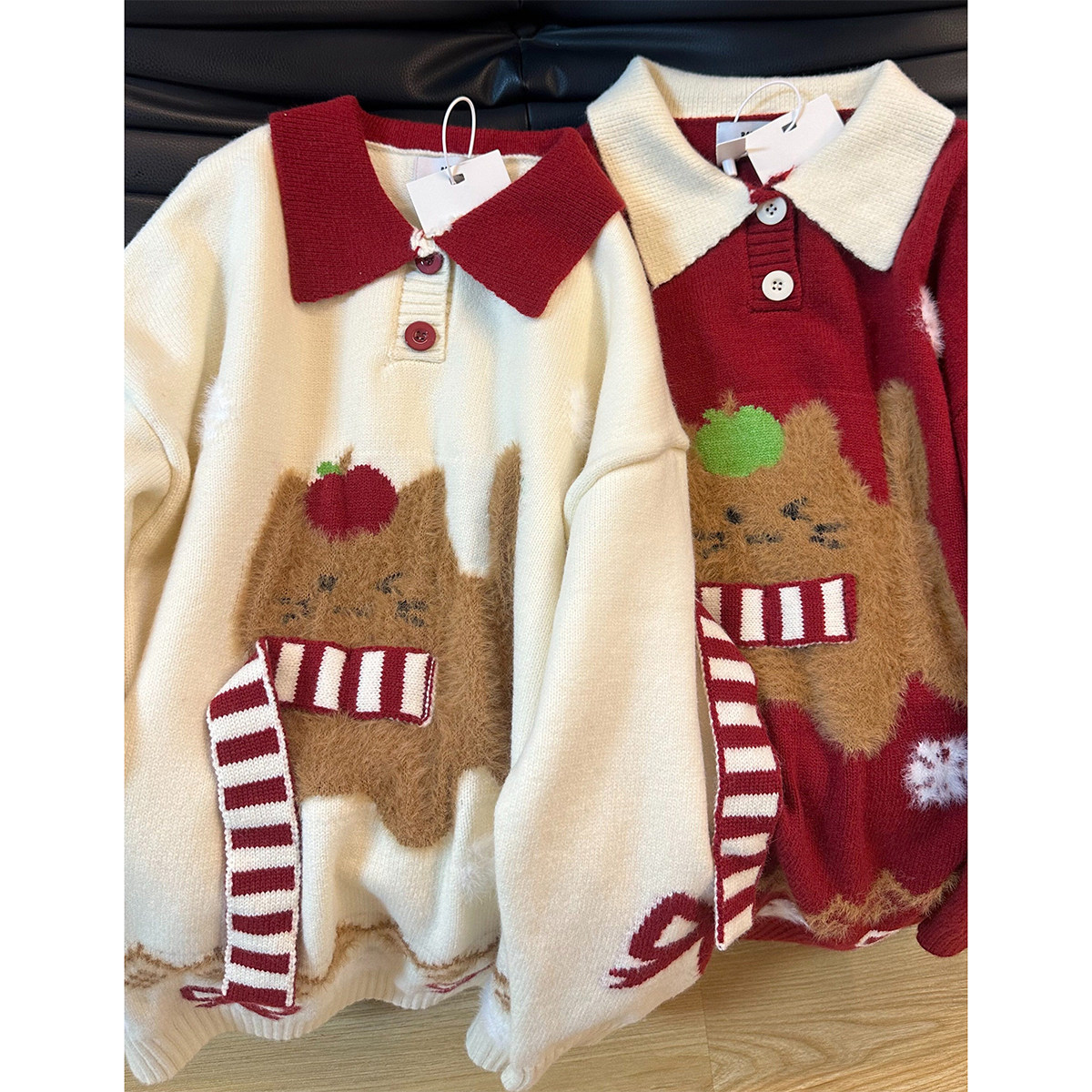 复古小众设计感翻领毛衣女款胖mm大码秋冬新款加厚针织衫长袖上衣,女装/女士精品,毛衣,淘宝优惠券,粉丝福利购,淘宝优惠卷