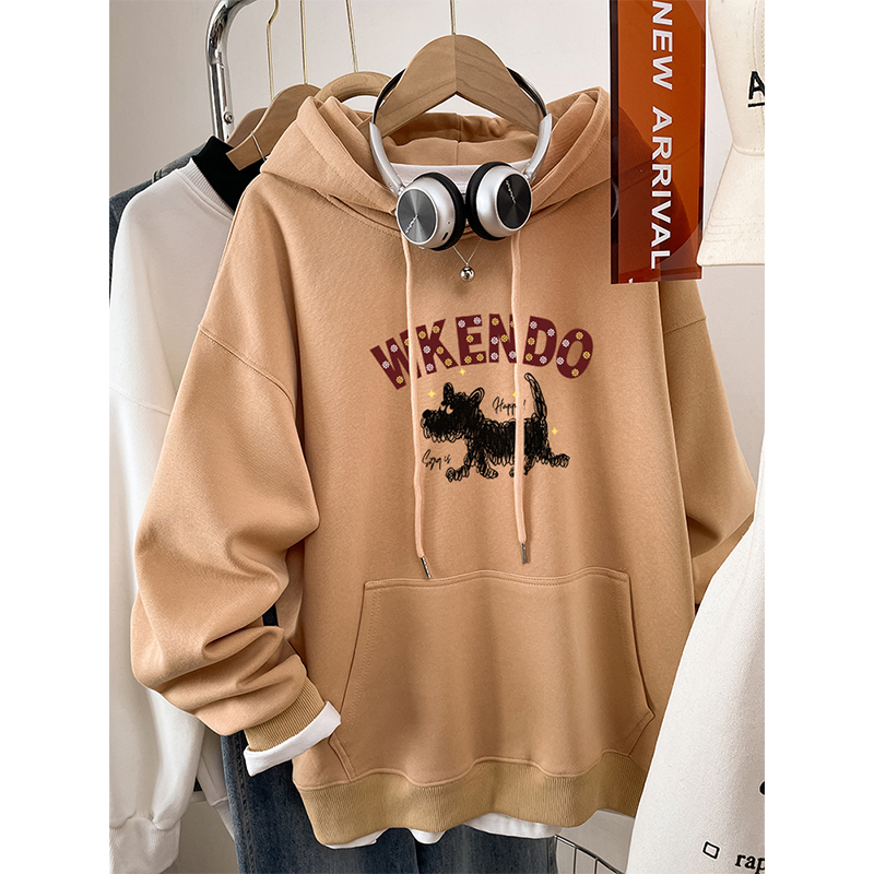 卫衣女加绒加厚初中学生上衣