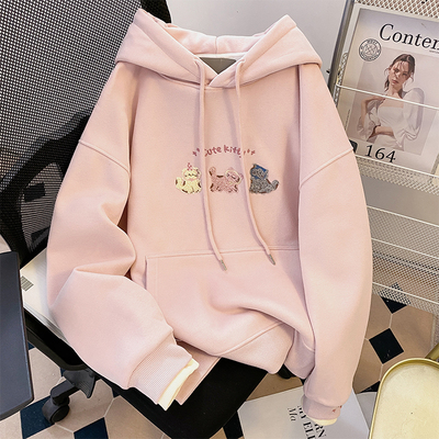 【优质面料】高级感刺绣卫衣女款