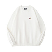 新品 2026简约潮牌圆领卫衣加绒宽松百搭休闲春秋冬无帽长袖 上衣女