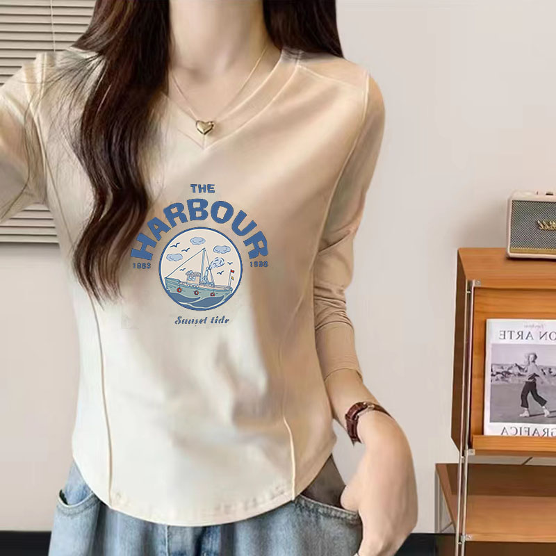 【优质面料】修身遮肚长袖上衣女