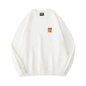 情侣时尚 新品 GET薯条左标简约秋冬加绒圆领卫衣男女同款 上衣外套