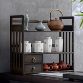 茶具置物架桌面小型多层展示桌上博古架茶室茶壶收纳茶杯茶叶架