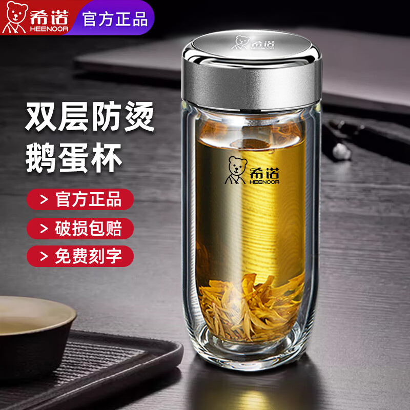 希诺玻璃杯2025新款鹅蛋泡茶杯